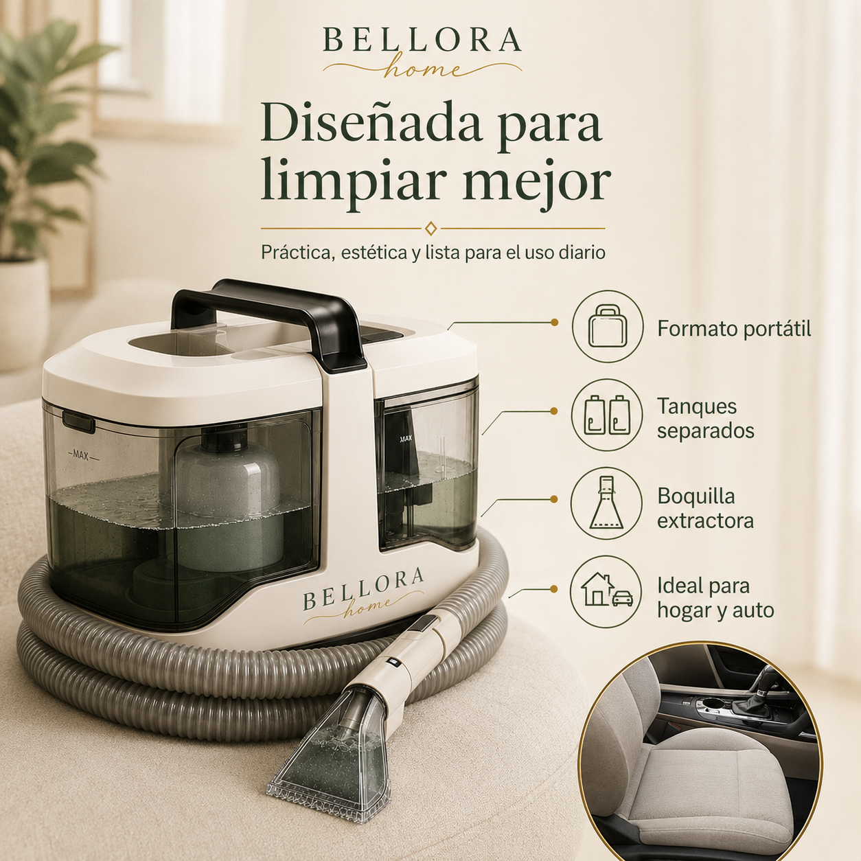 HydroClean Pro® - Aspiradora Limpia Tapizados Pro