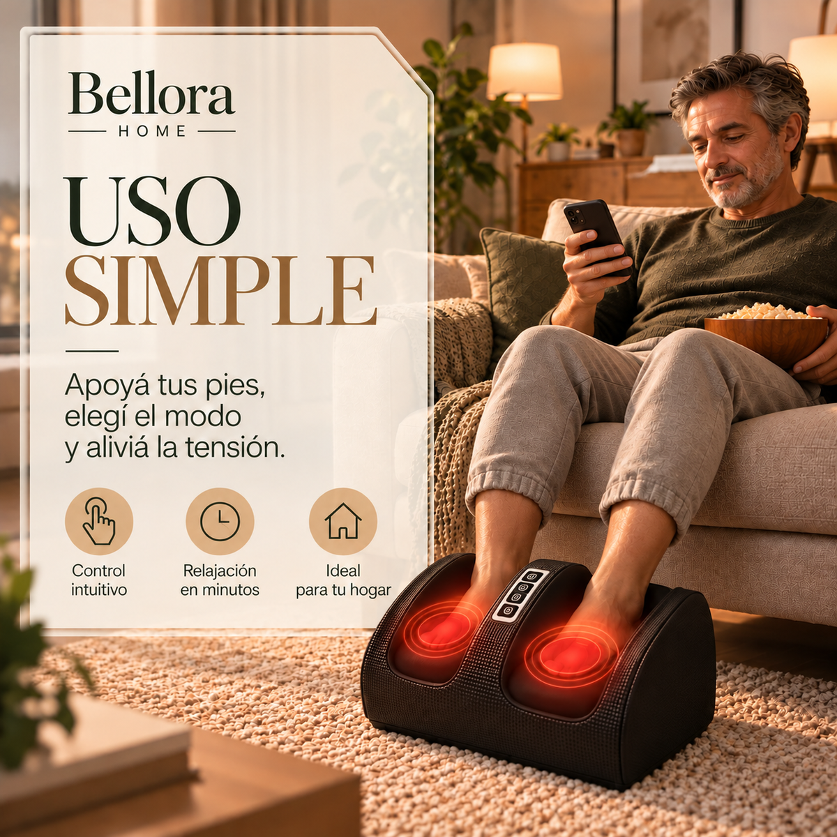 Bellora Masajeador Shiatsu 3D™ - Alivia el dolor y relaja tus pies