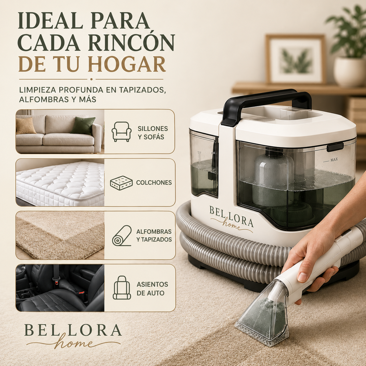 HydroClean Pro® - Aspiradora Limpia Tapizados
