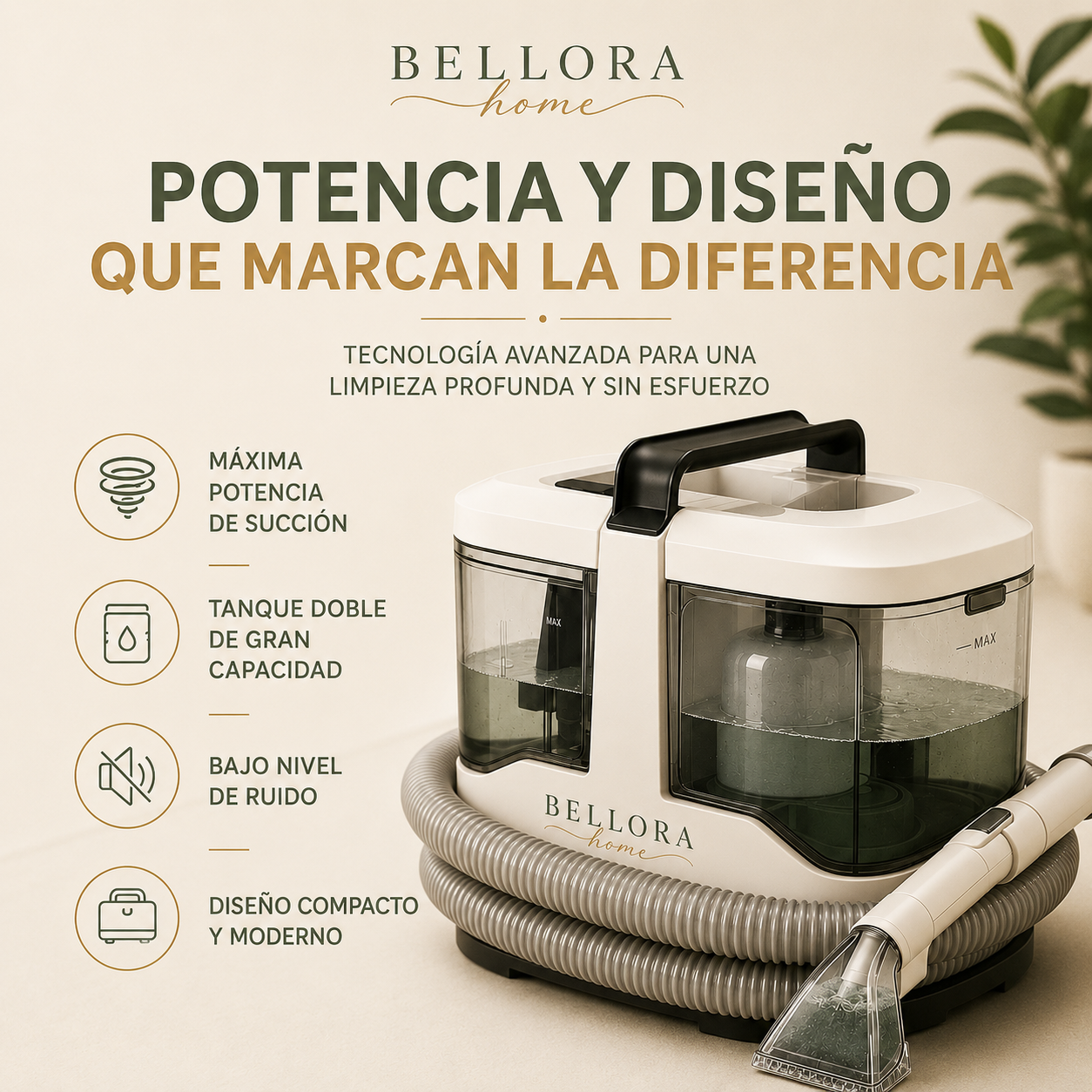 HydroClean Pro® - Aspiradora Limpia Tapizados