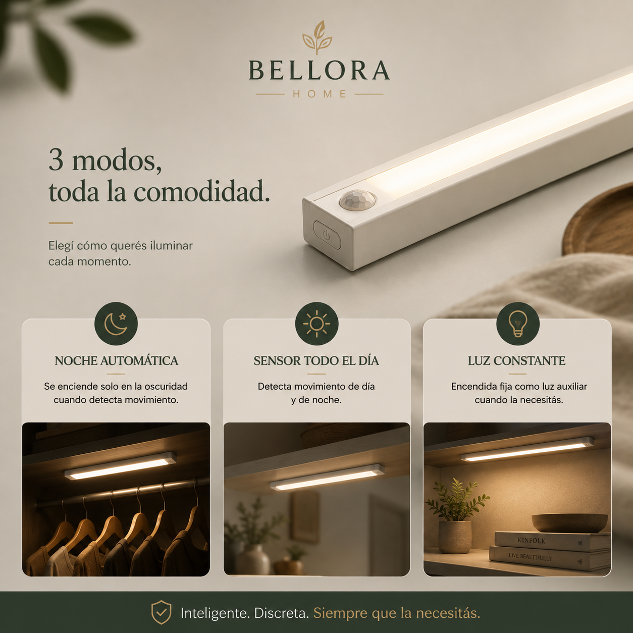 Bellora LumiBar™ | Barra LED Premium con Sensor de Movimiento