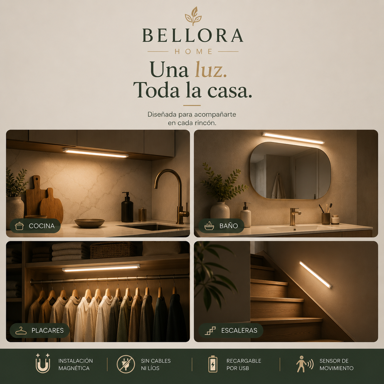 Bellora LumiBar™ | Barra LED Premium con Sensor de Movimiento