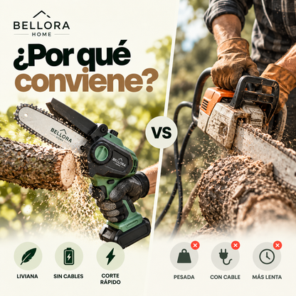 Motosierra Inalámbrica Bellora™ | Cortá Ramas y Madera Sin Esfuerzo