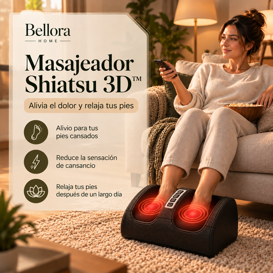Bellora Masajeador Shiatsu 3D™ - Alivia el dolor y relaja tus pies