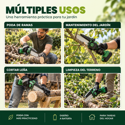 Motosierra Inalámbrica Bellora™ | Cortá Ramas y Madera Sin Esfuerzo